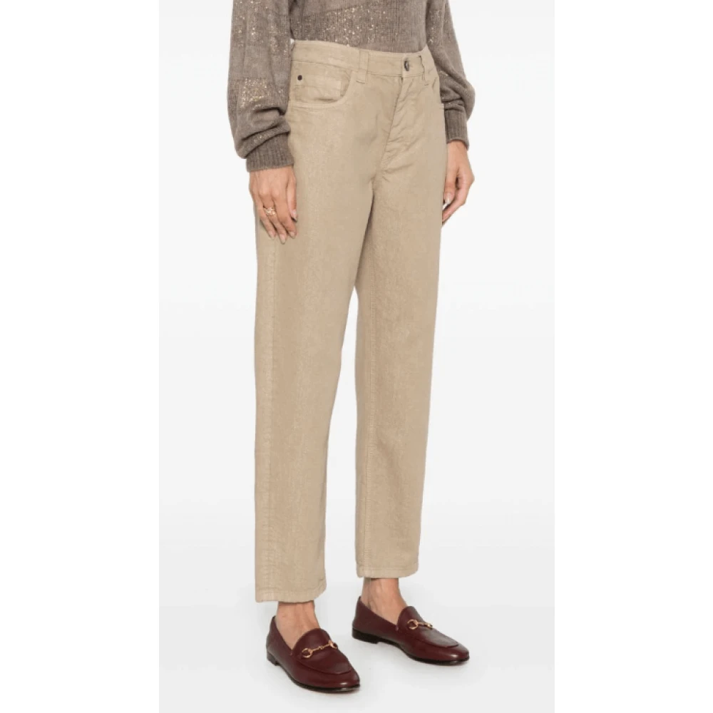 BRUNELLO CUCINELLI Koffiebruine Cropped Slim Jeans Brown Dames