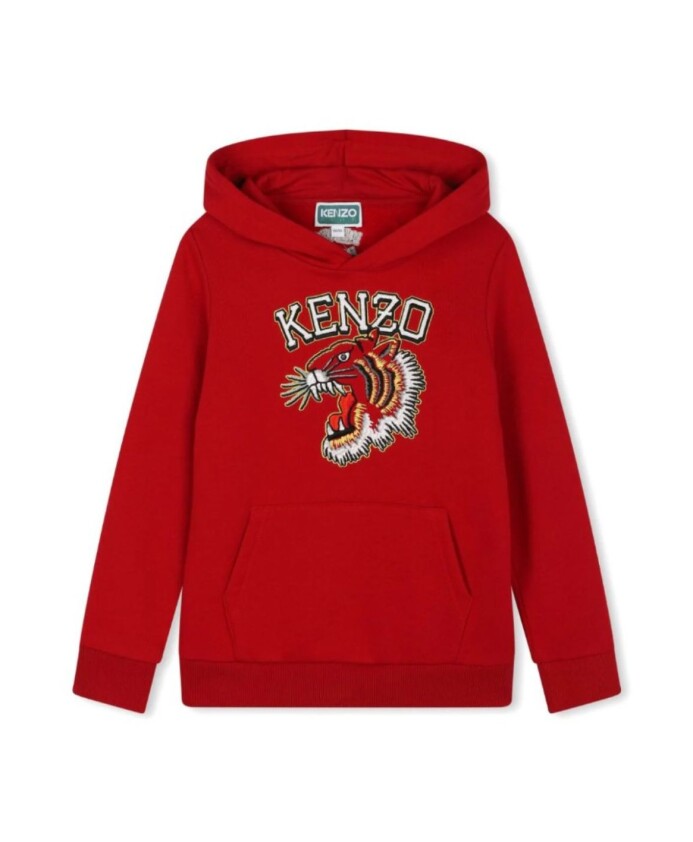 rode-hoodie-met-maxi-logo-print