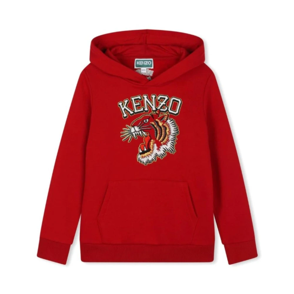 Kenzo Men's Red Hoodie With Maxi Logo Print