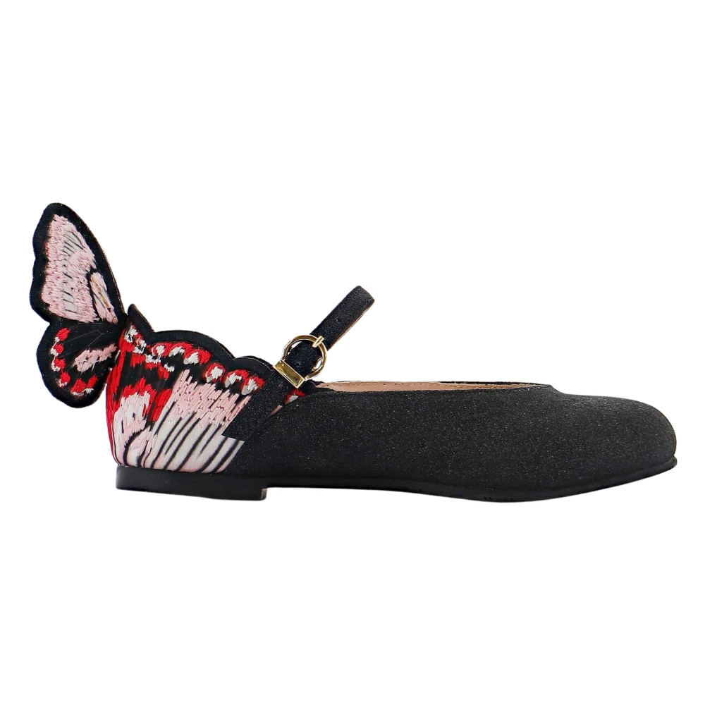 Sophia Webster Girls Black Kids Dress Shoes, 24 Eu, Chiara Flat