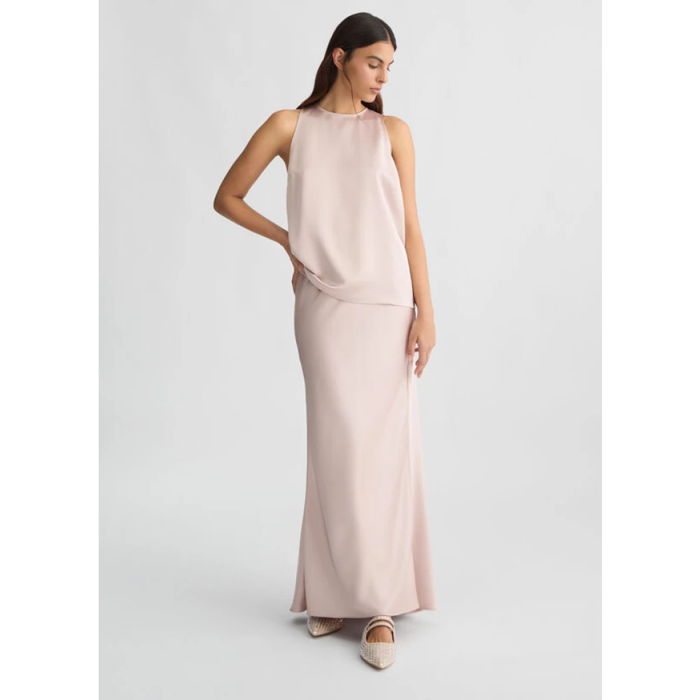 Liu Jo Elegante Roze Satijnen Top met Strik Pink Dames