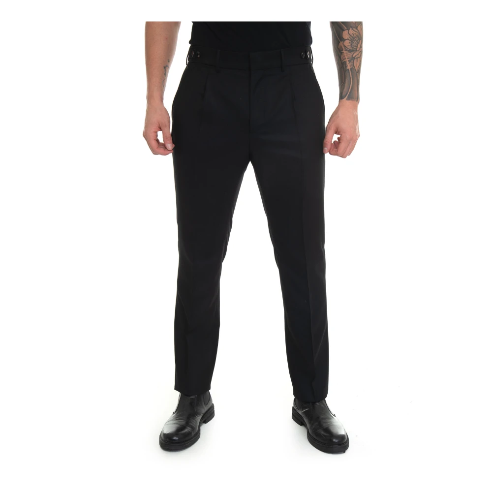 Berwich Flanellen broek met elastische taille Black Heren
