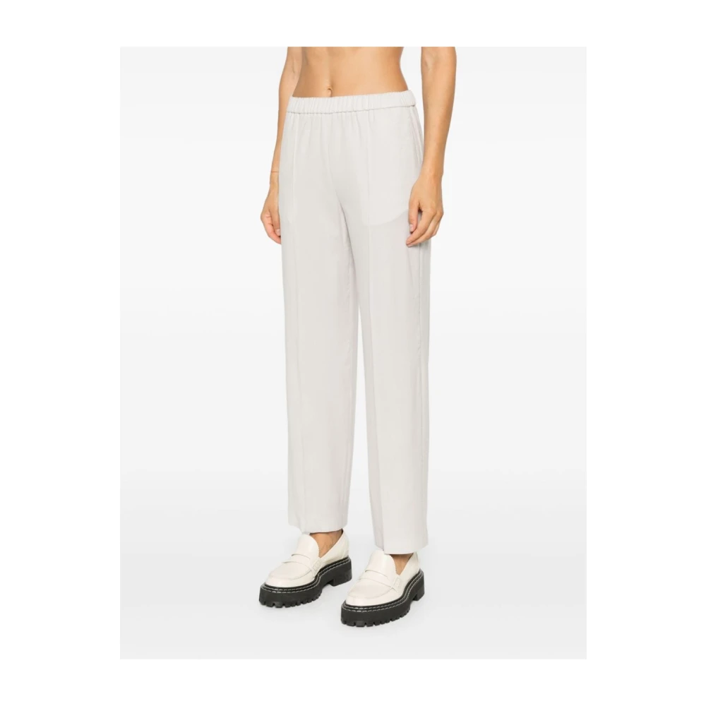 Fabiana Filippi Grijze Wolblend Rechte Pijp Broek Gray Dames