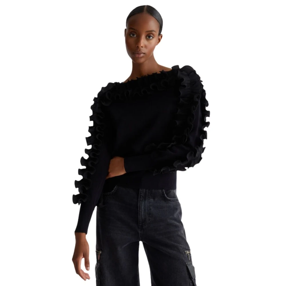 Liu Jo Gerimpelde Blouse Array Groot Black Dames