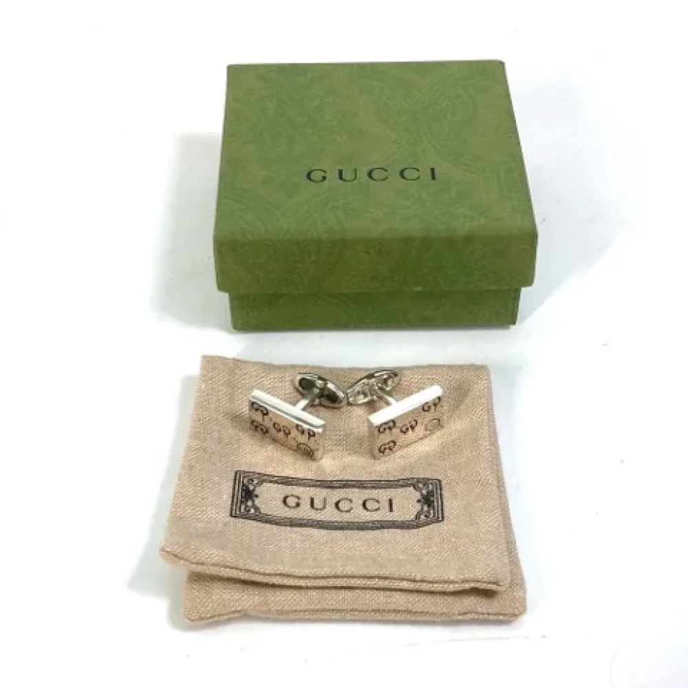 Gucci Vintage Pre-owned Silver home-office Gray Heren
