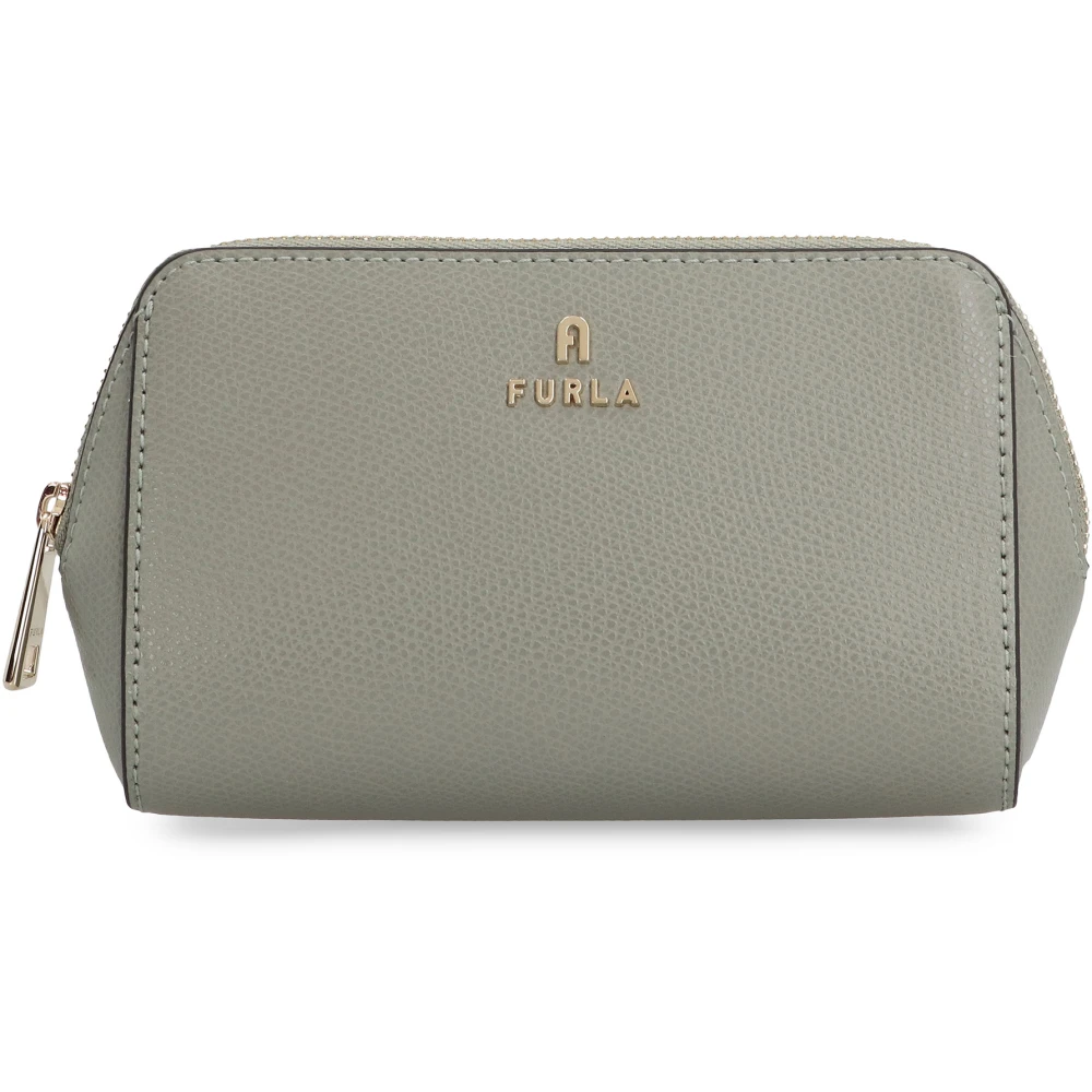 Furla Korrelig Leren Pouch met Interne Zak Gray Dames