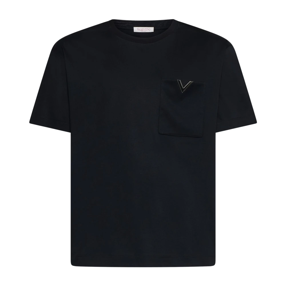 Valentino Svart T-shirt med V-logga Black, Herr