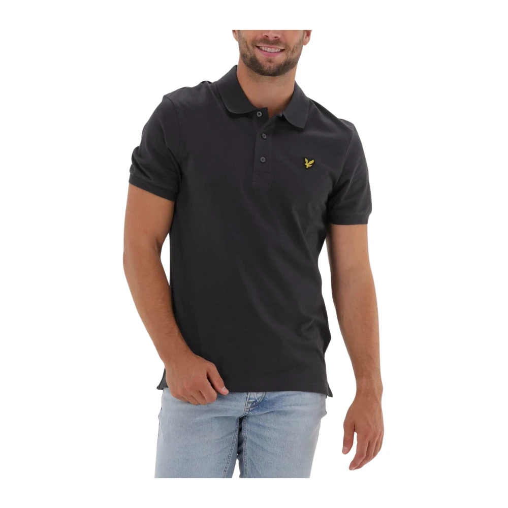 Lyle and Scott Cotton Polo Shirt en Gunmetal, Herren Größe Extra Small - Bild 3