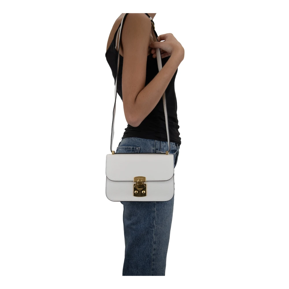 Miu Leren Dames Schoudertas Snap Sluiting White Dames