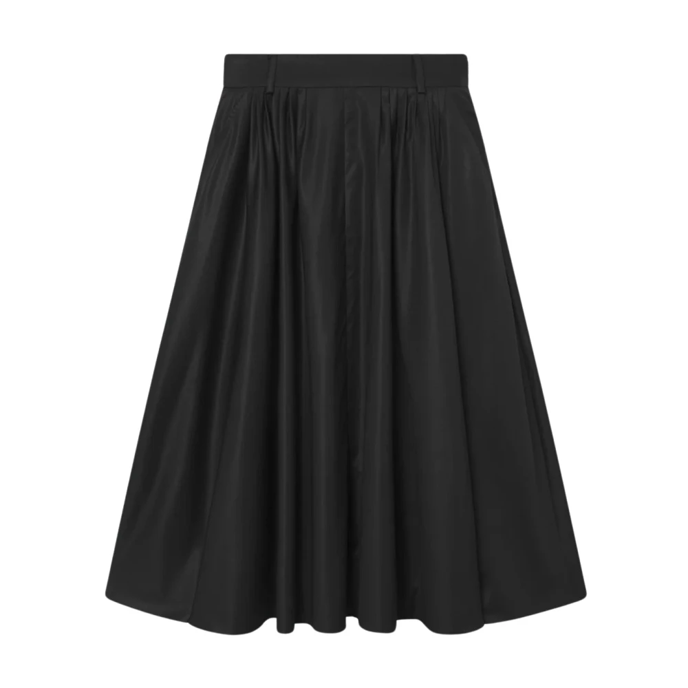 Mark Kenly Domino Tan Geplooide wollen rok in zwart Black Dames