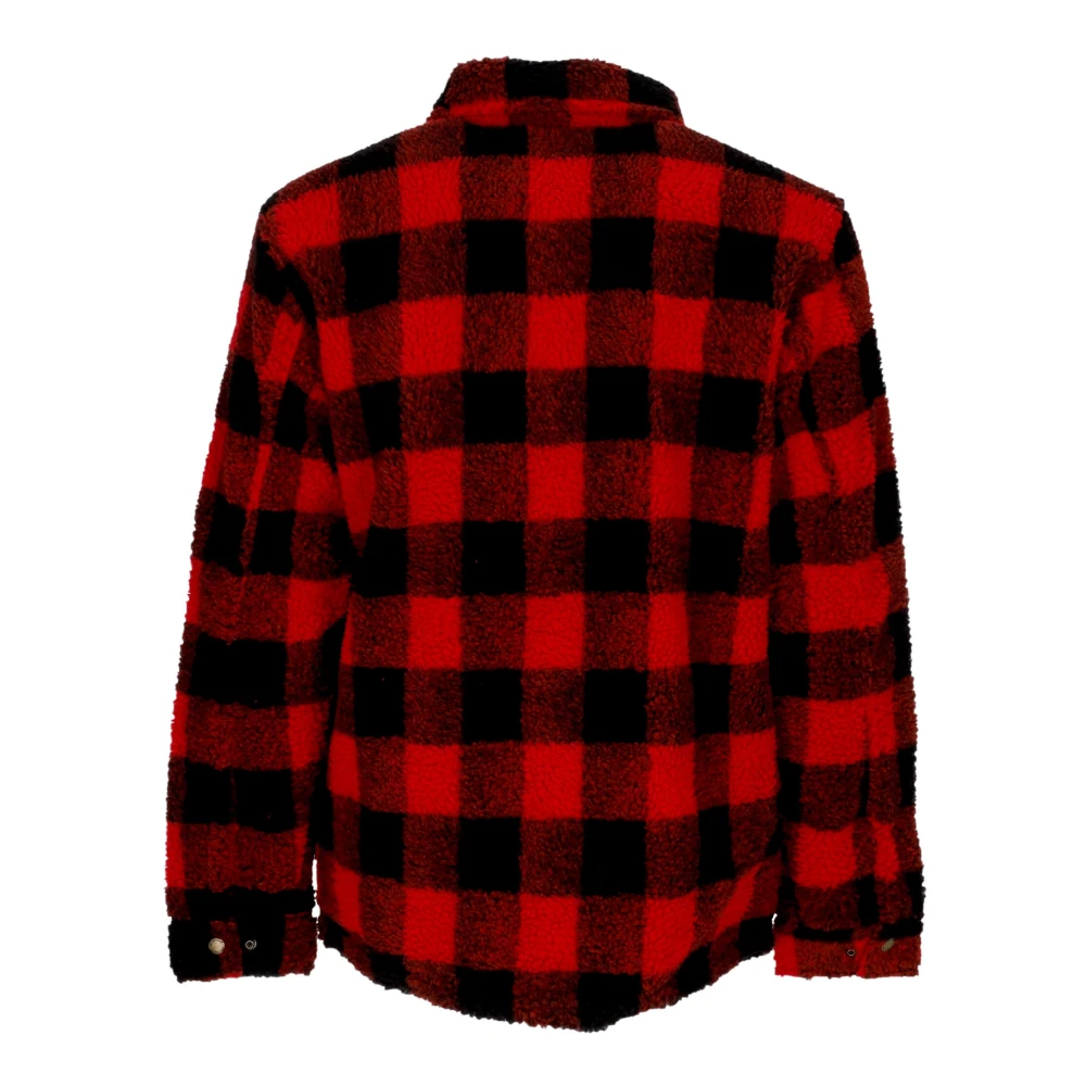 CAT Sherpa Gewatteerd Overshirt Rood Zwart Multicolor Heren