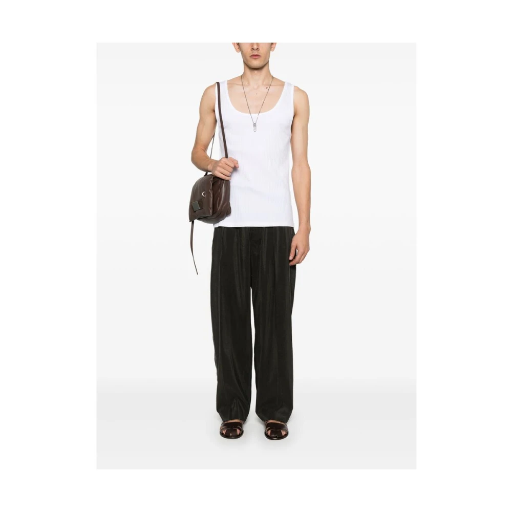 Dries Van Noten Witte Crew Neck Mouwloze Sweater White Heren