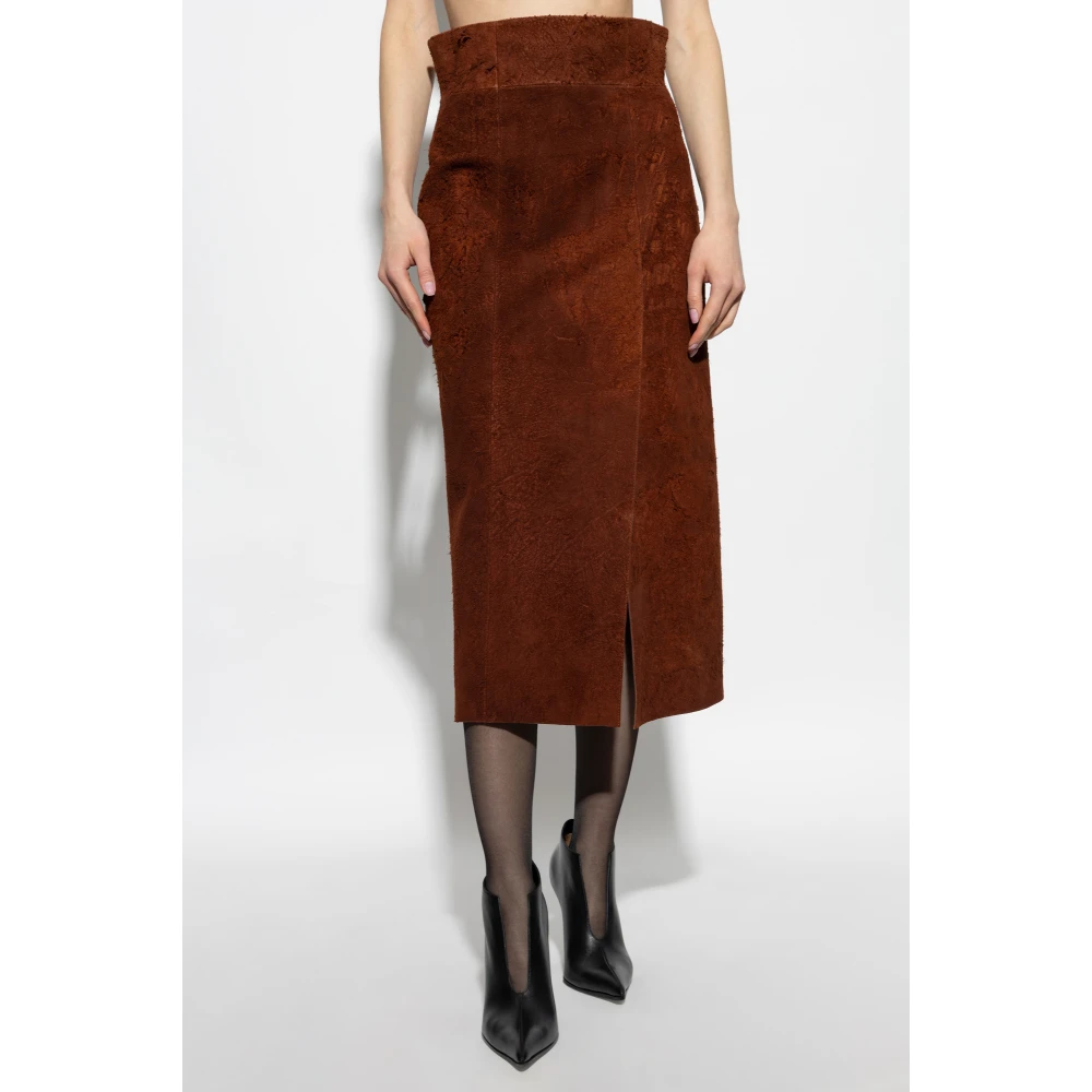 alexander mcqueen Leren rok Brown Dames