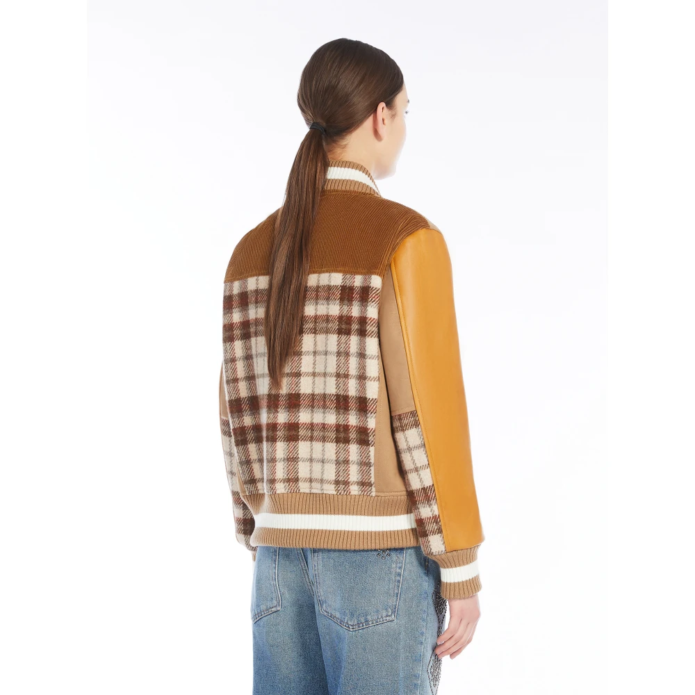 Max Mara Weekend Bruine Wollen Bomberjack Brown Dames