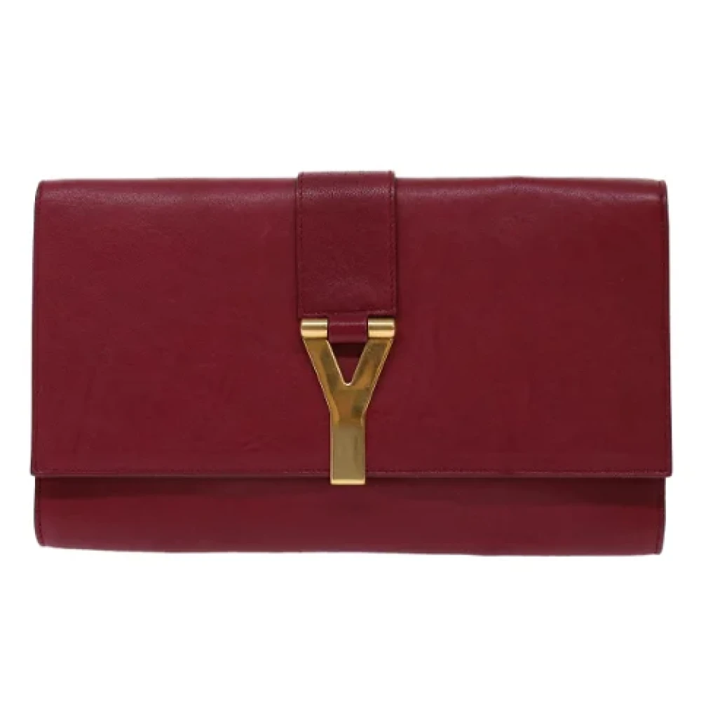 Saint Laurent Vintage Pre-owned Leather clutches Red Dames