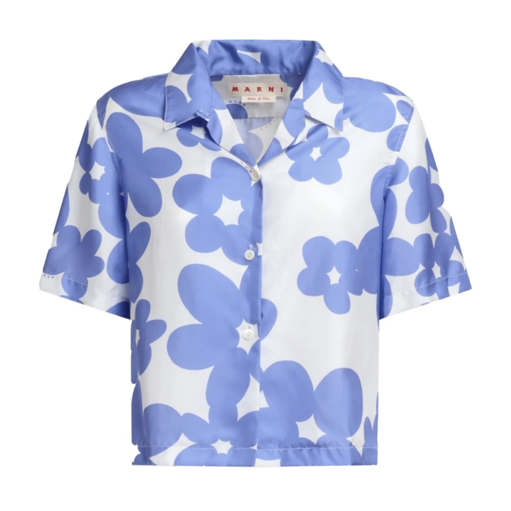 Marni Blauw Wit Bedrukt Overhemd Multicolor Dames
