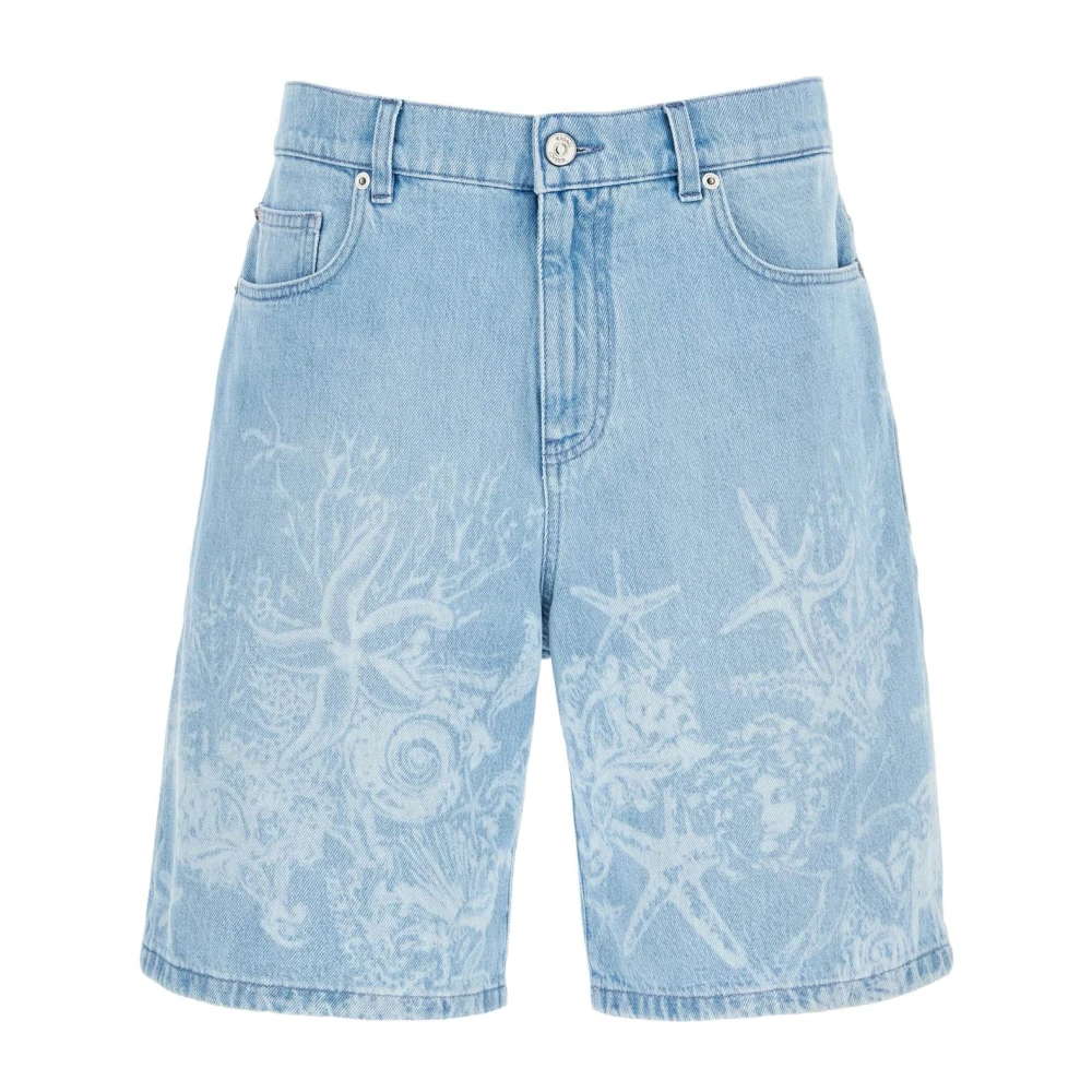 Versace Barocco Sea Denim Bermuda Shorts Blue Heren