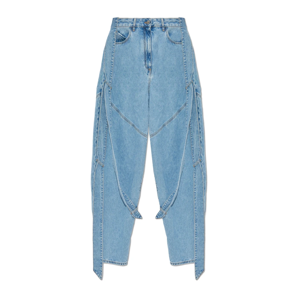 The Attico Women's Blue Jeans With Logo - Loose Fit Jeans - W26 - Jeans