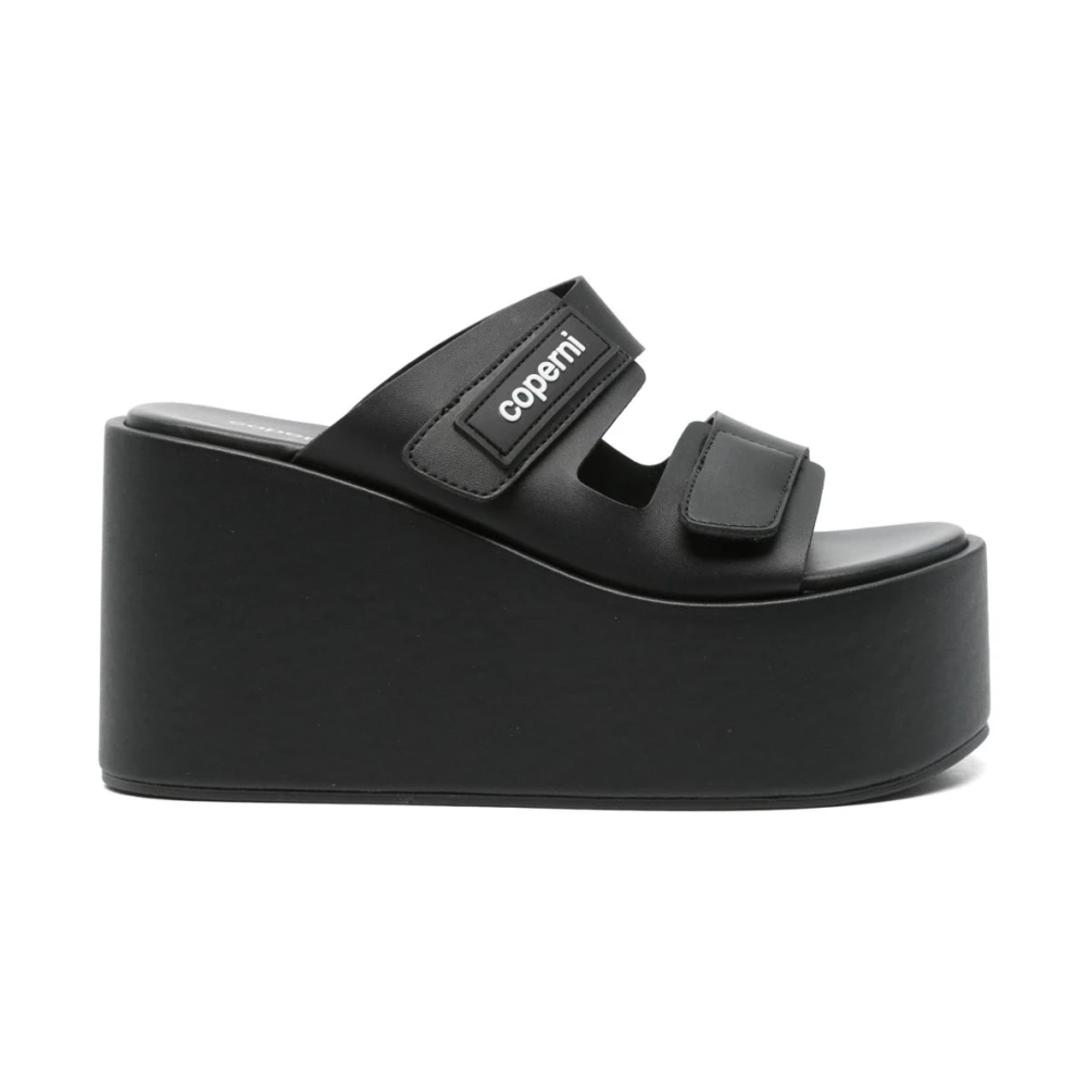 Coperni Women's Black Wedges, 8 Uk, Patch Wedge Sandals