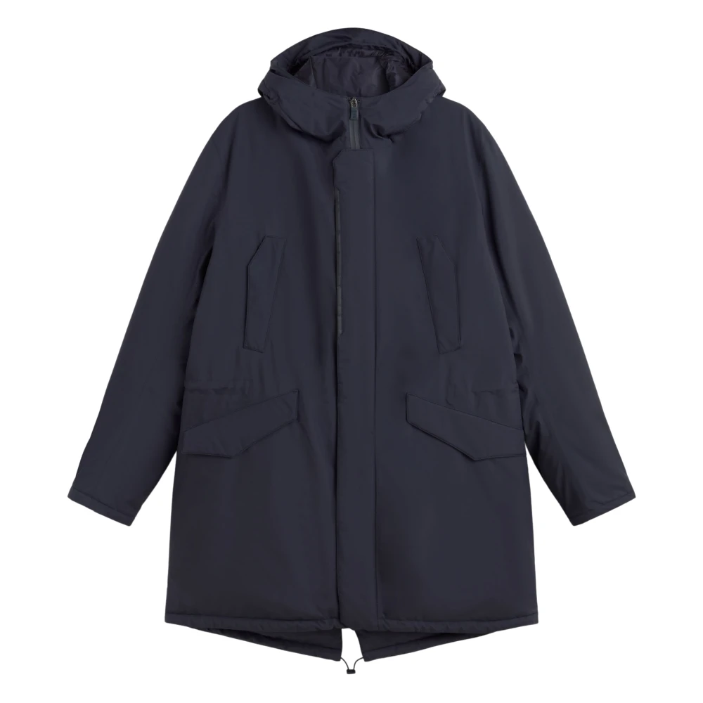 Herno Hooded Down Coat Laminar Series Blue Heren