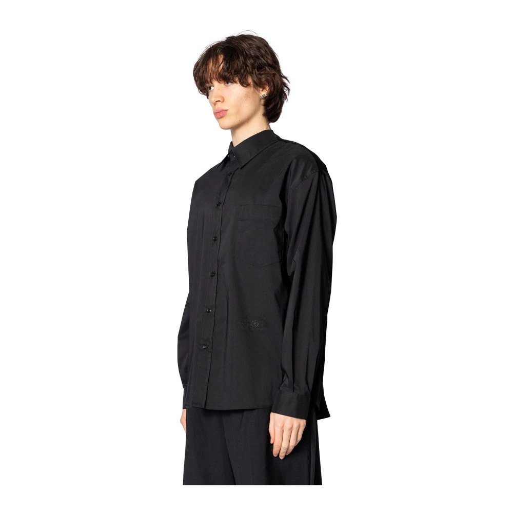 MM6 Maison Margiela Zwarte overhemd met lange mouwen klassiek ontwerp Black Heren
