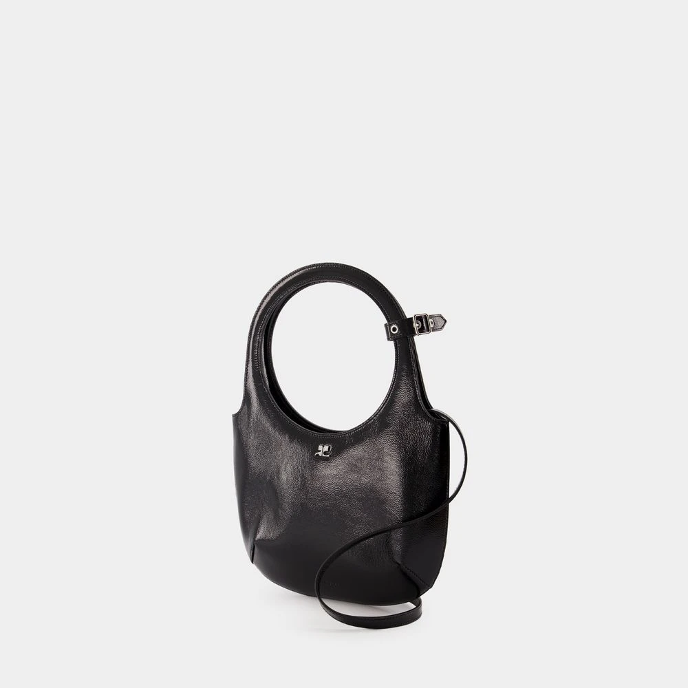 Courrèges Zwarte Leren Tas met Verstelbare Band Black Dames