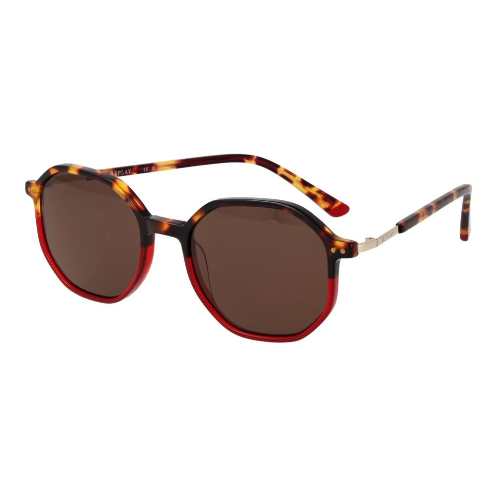 Replay Unisex Brown Plastic Sunglasses