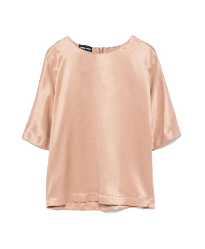 t-shirt-beige-a-col-rond