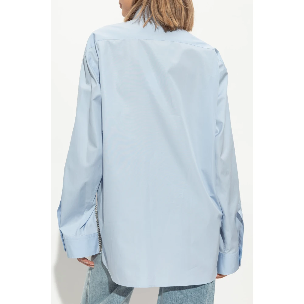 Stella Mccartney Shirt met opvallende ketting Blue Dames