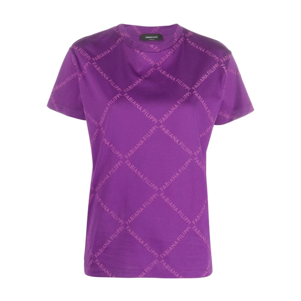Fabiana Filippi Purple T-Shirts, Female, 2XS, Jersey T-Shirt