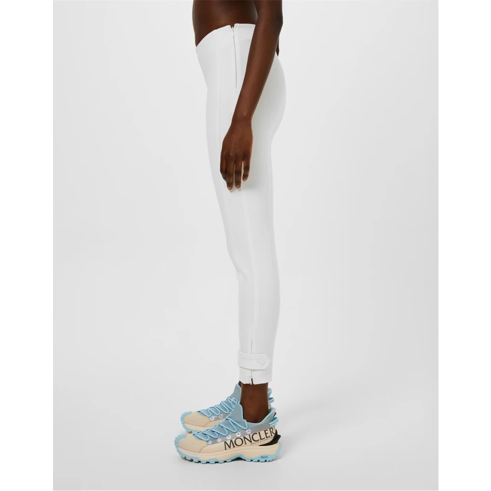 Moncler Logo Mid-Rise Witte Broek White Dames