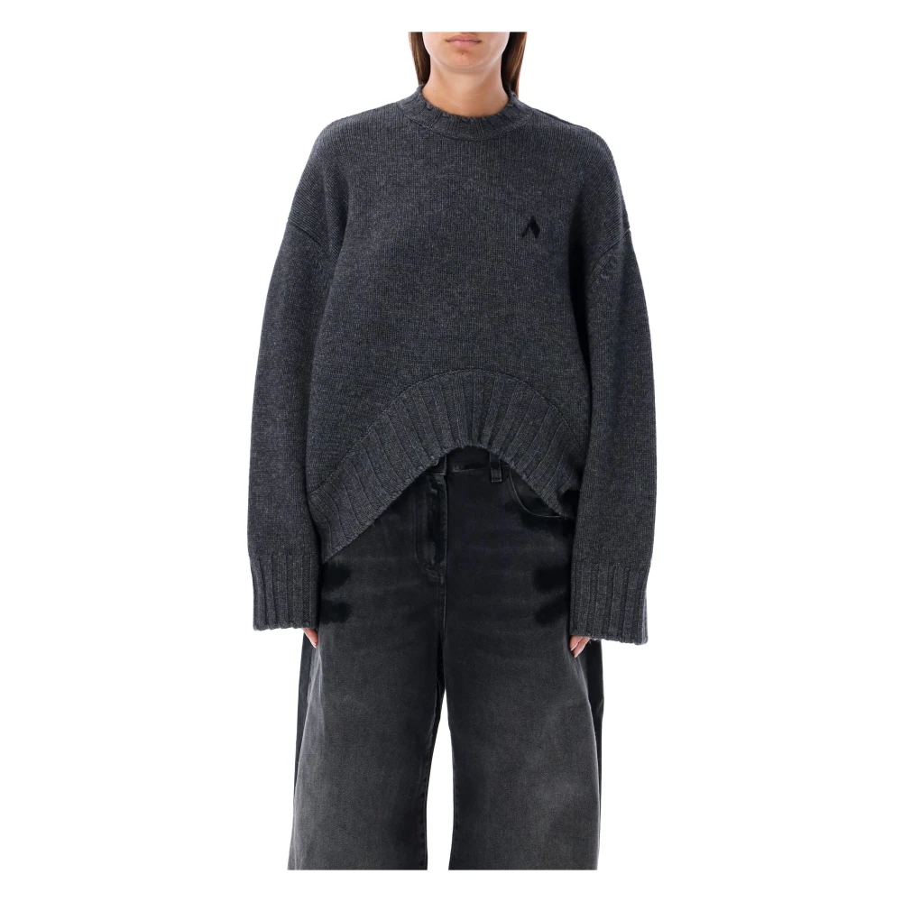 The Attico Grijze Oversized Gebreide Trui Aw24 Gray Dames