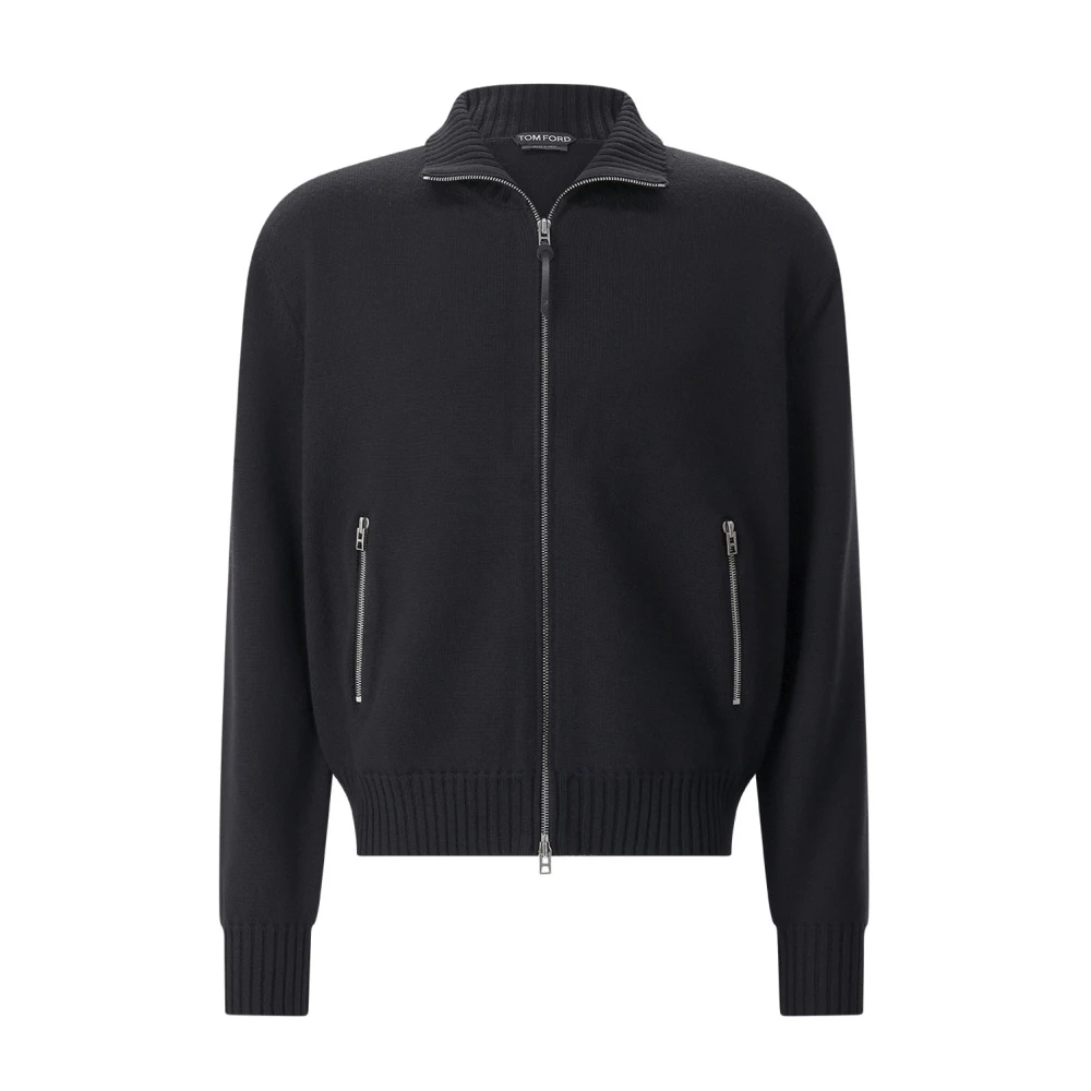 Tom Ford Knit Cardigan - Male - Bomber Jackets - Black - Xl - Jackets