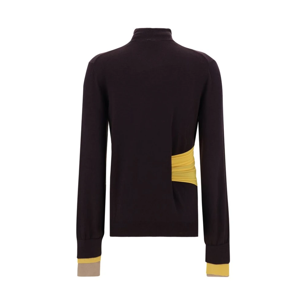 Fendi Geribbelde wollen coltrui Brown Dames