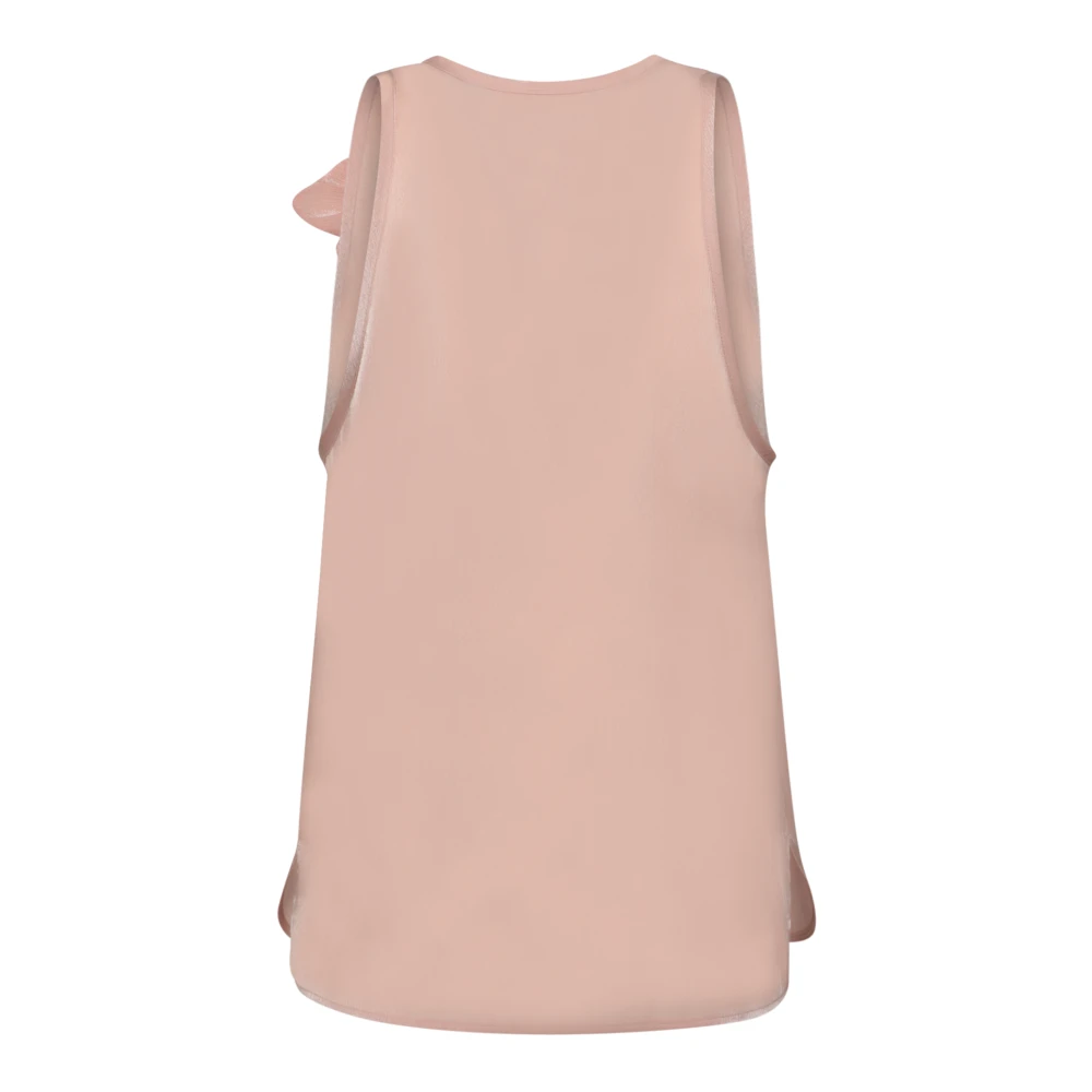Genny Elegante Mouwloze Top met 3D Bloem Pink Dames