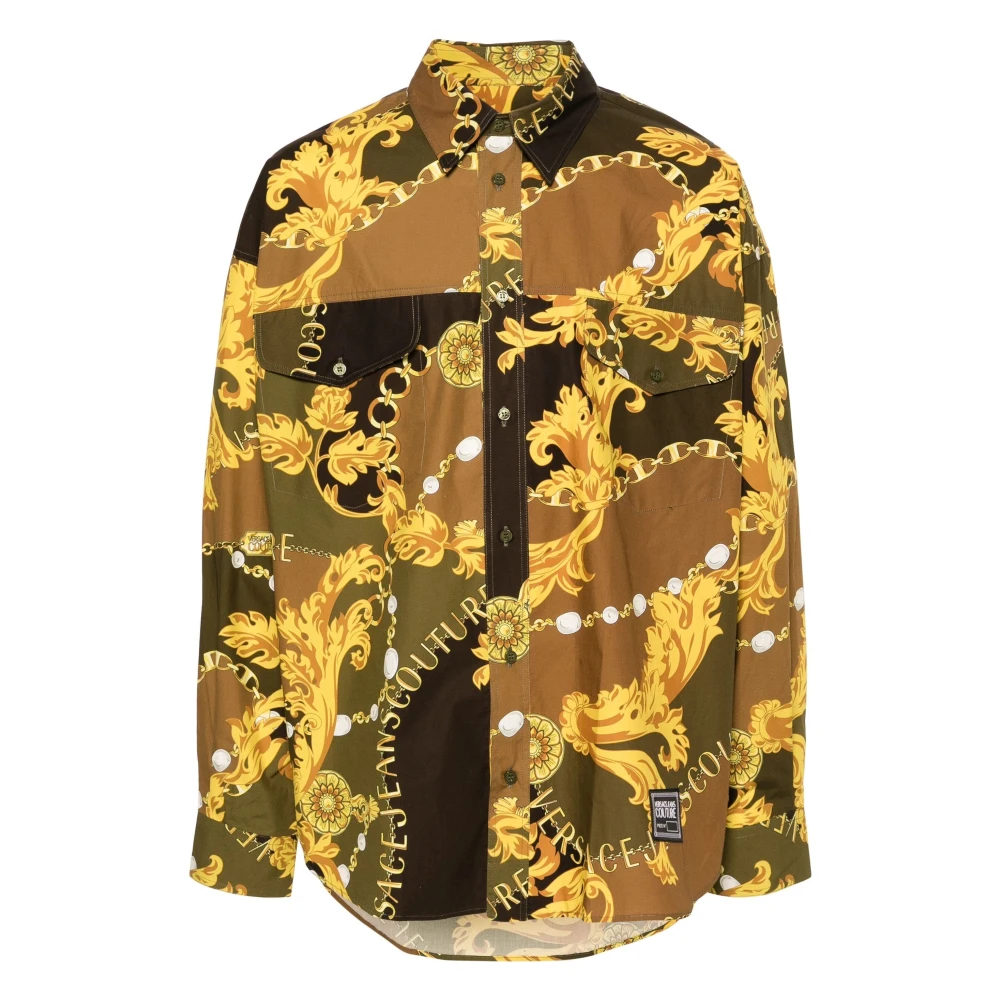 Versace Jeans Couture Men's Green Long Sleeve Cotton Shirt