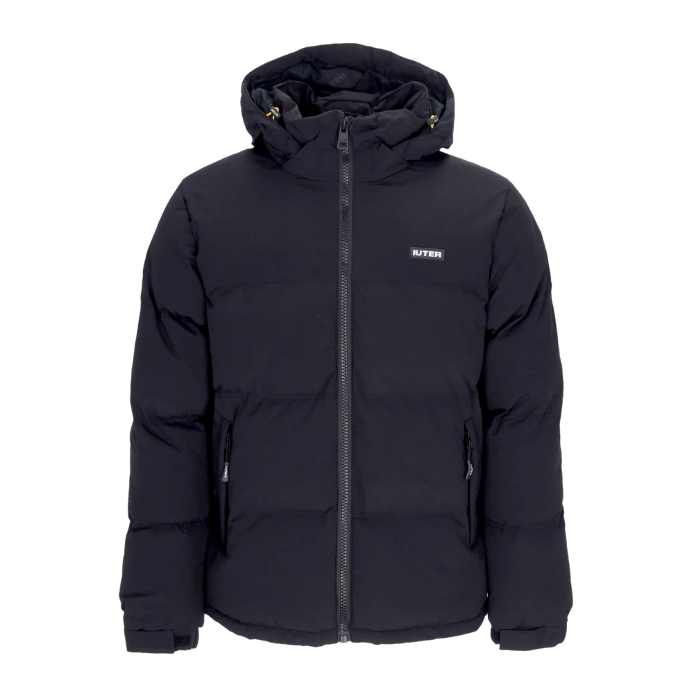 Iuter Men's Black Down Jackets, Xl, Puffer Down Jacket With Adjustable Hood