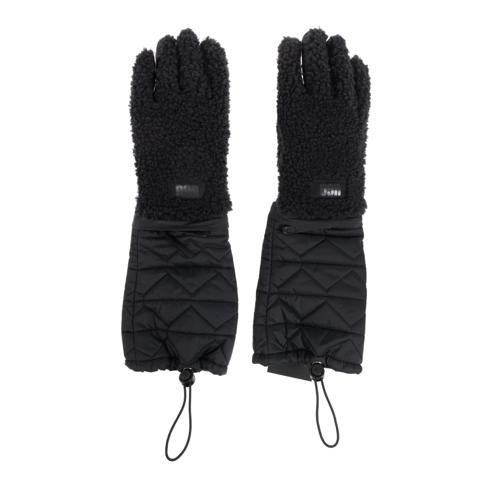 Ugg Handschoenen met nepbont Black Dames