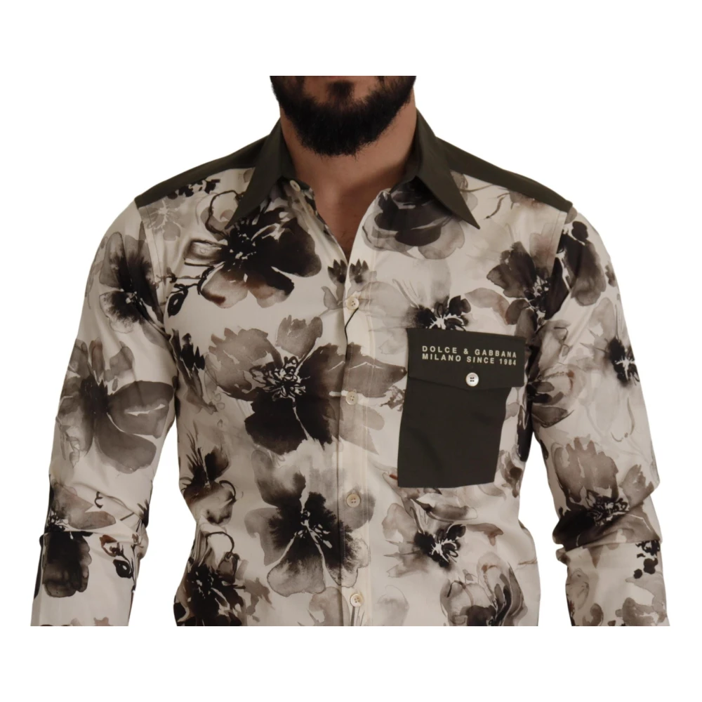 Dolce & Gabbana Groen Bloemenprint Katoenen Overhemd Multicolor Heren