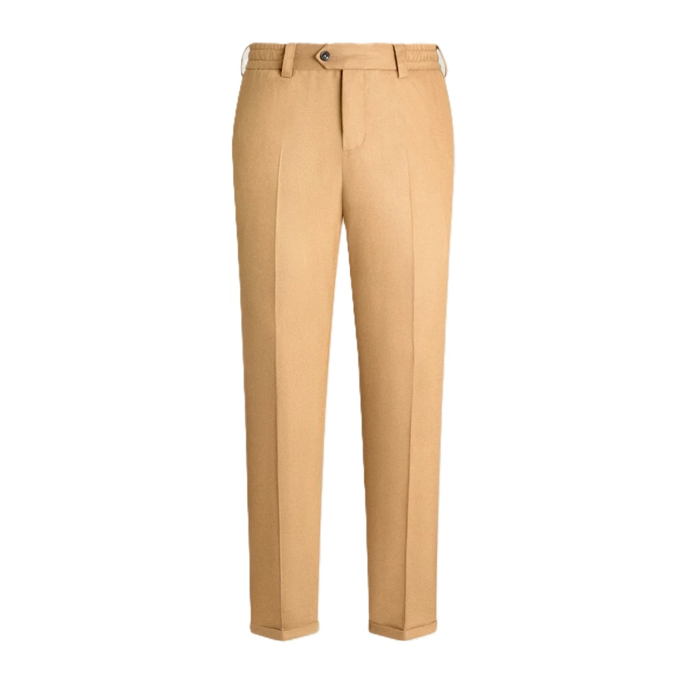 Pt Torino Men's Beige Flannel Rebel Trousers - Straight Trousers - W38 - Trousers