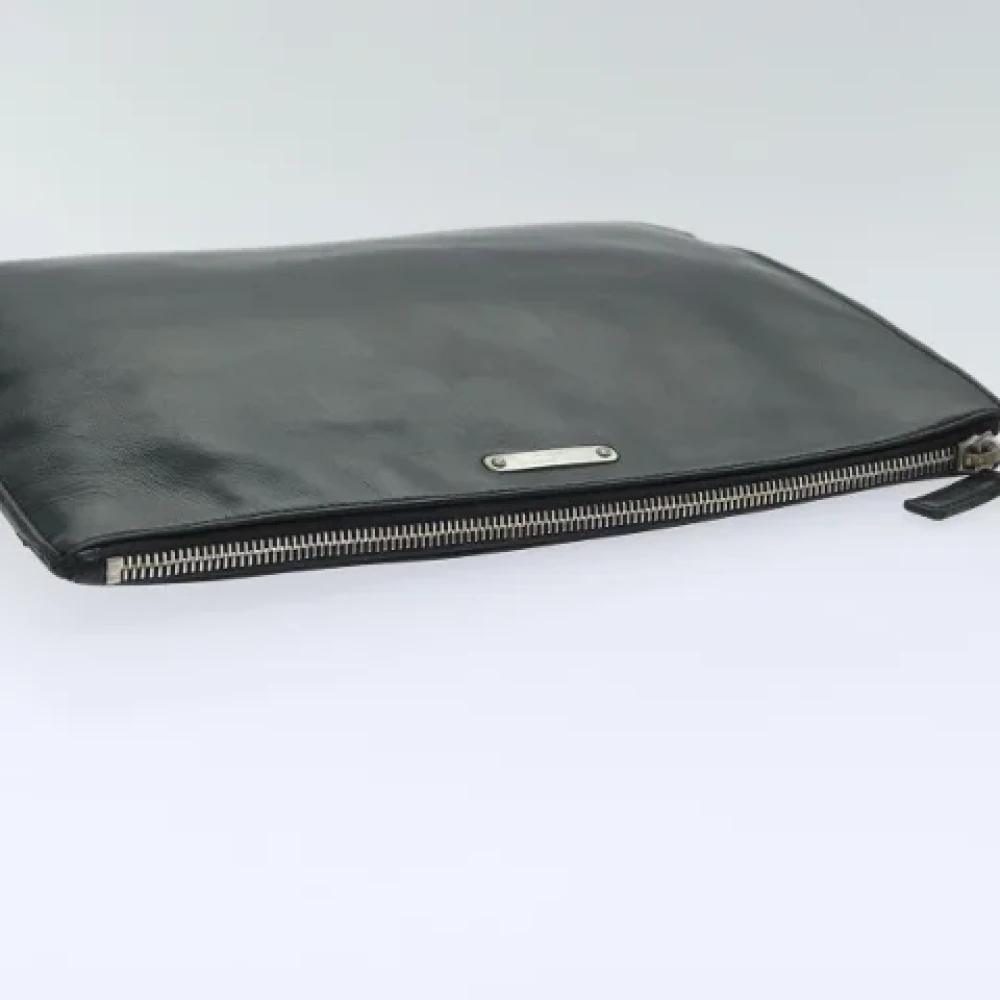 Saint Laurent Vintage Pre-owned Leather clutches Black Dames