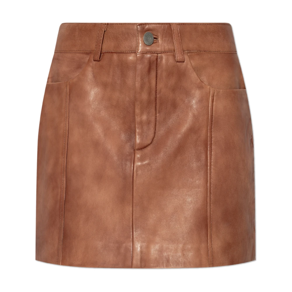 Gestuz Bruine Vervaagde Leren Rok Shorts & Knickers Brown Dames