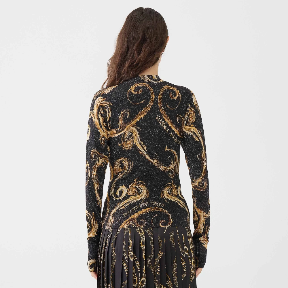 Versace Jeans Couture Lurex Print Chromo Ketting Black Dames
