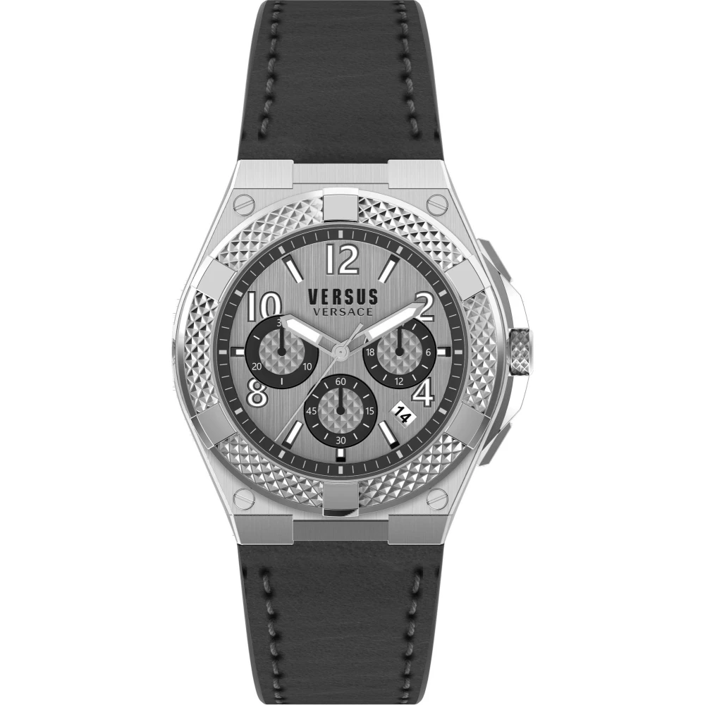 Versus Versace Men's Gray Watch Esteve 46 Mm Leather Strap Vspew0119
