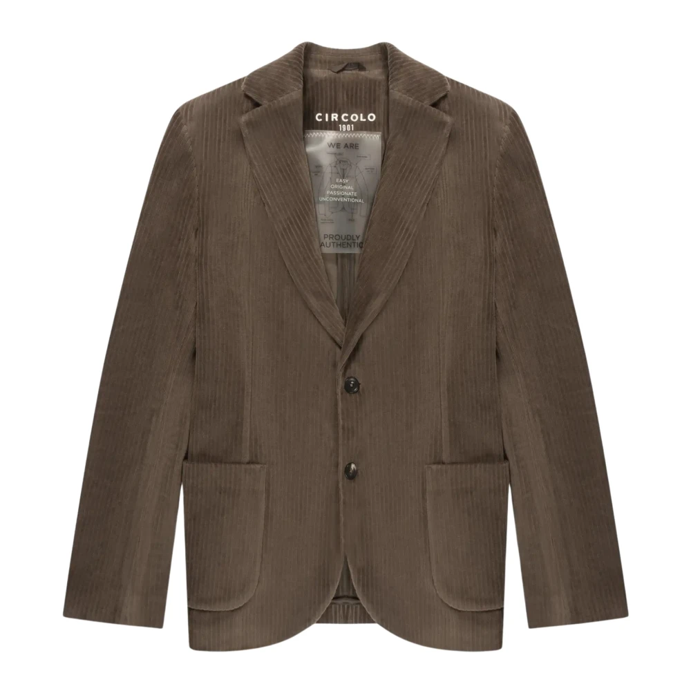 Circolo 1901 Stretch Cord Blazer in Petro Dark Taupe Brown Heren