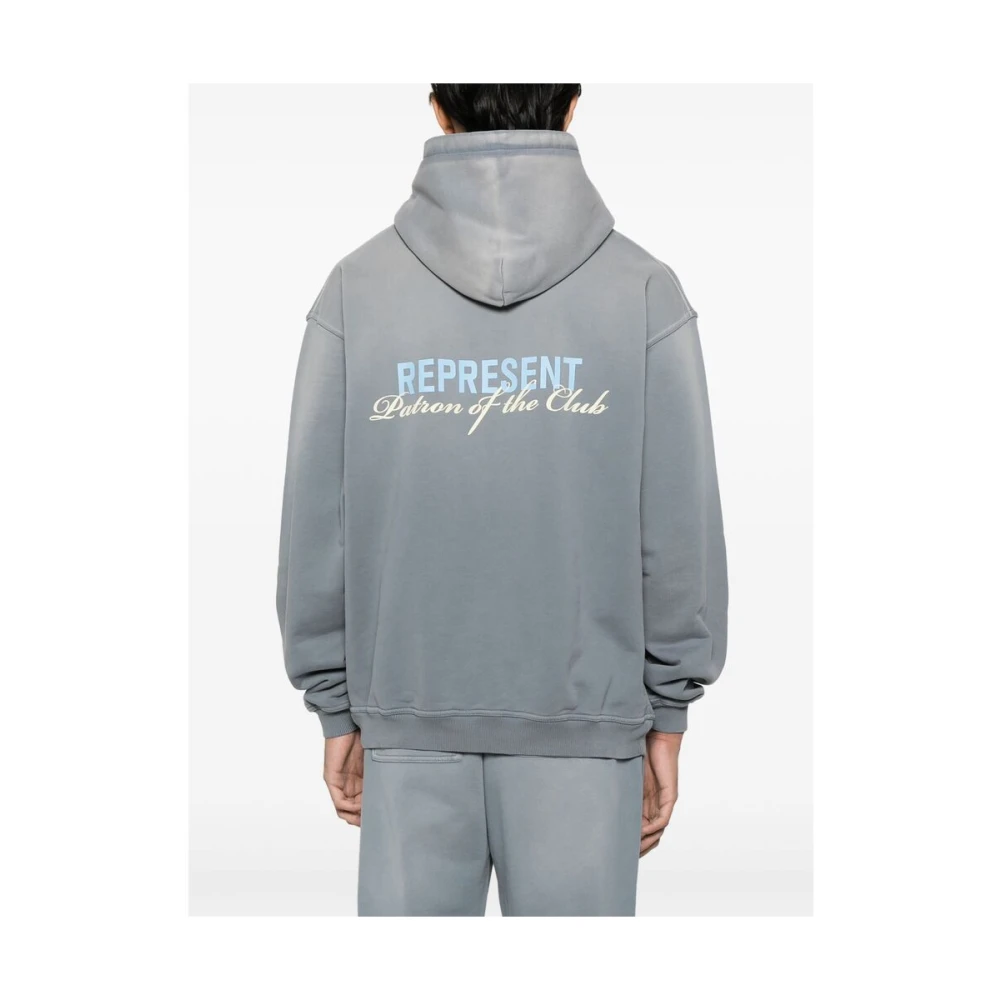 Represent Klassiek grijze hoodie met buidelzak Gray Heren
