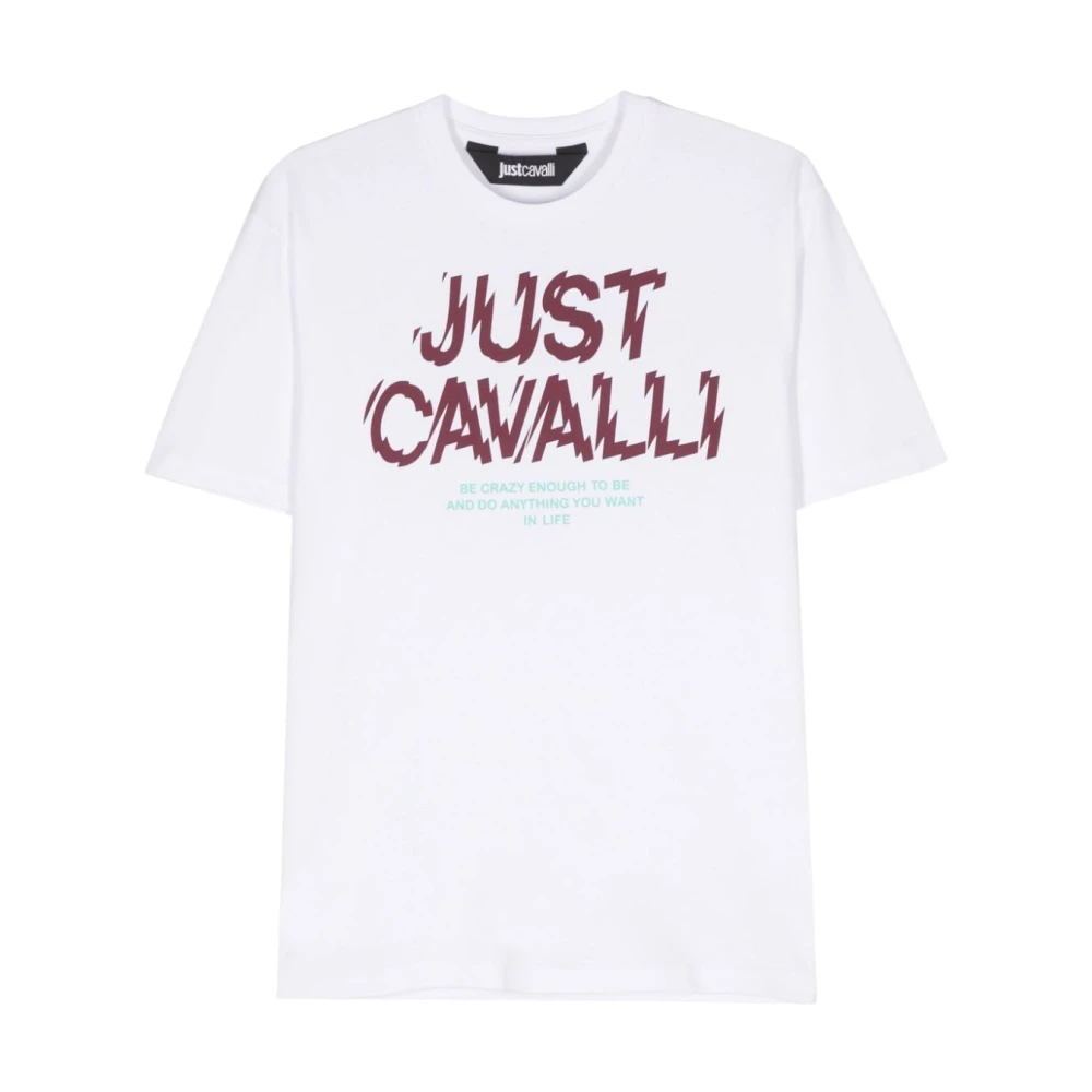 Just Cavalli Witte Grafische T-shirts en Polo's White Heren