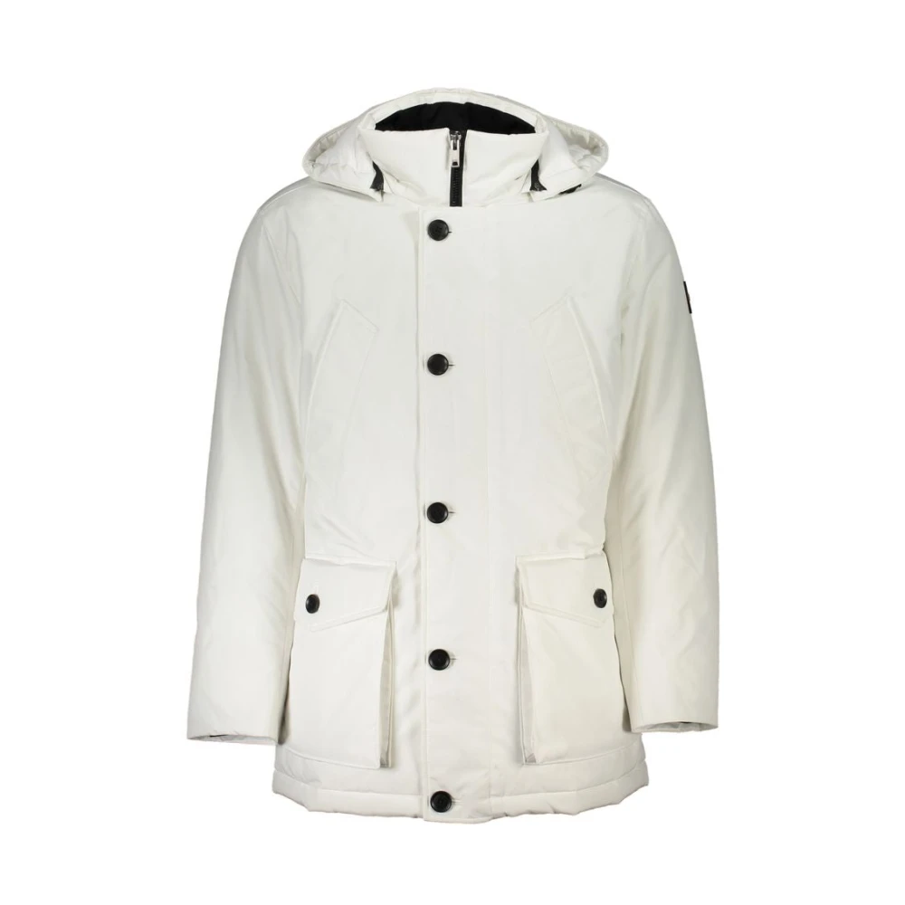 Hugo Boss Stijlvol Wit Osiass Jack met Afneembare Capuchon White Heren