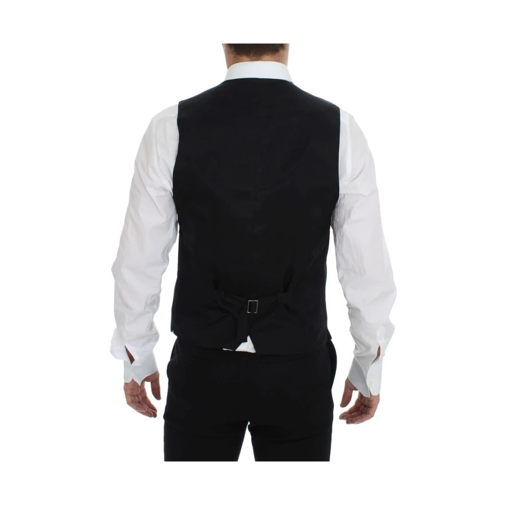 Dolce & Gabbana Grijze wollen vest elegante stijl Gray Heren