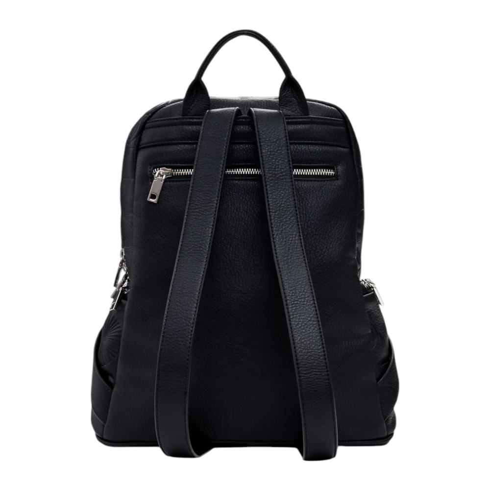 Desigual Zwarte rucksack met ritssluiting voor vrouwen Black Dames